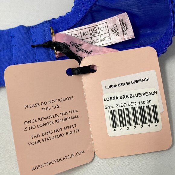 Agent Provocateur Lorna Blue Peach Bra NWT - Picture 14 of 14